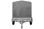 Autotransportanhänger mit Aluminiumwänden 230x125 Unitrailer Garden 230 KIPP ALU mit H1100-Rahmen und grauer Plane