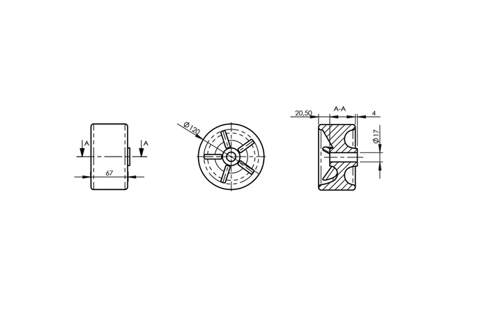 KNOTT Kielrolle 67mm für Bootsanhänger