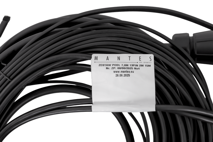 MANTES Elektroinstallation, Bootsanhänger Kabelbaum 9,57m, 13PIN Stecker, 2x 5PIN Bajonett