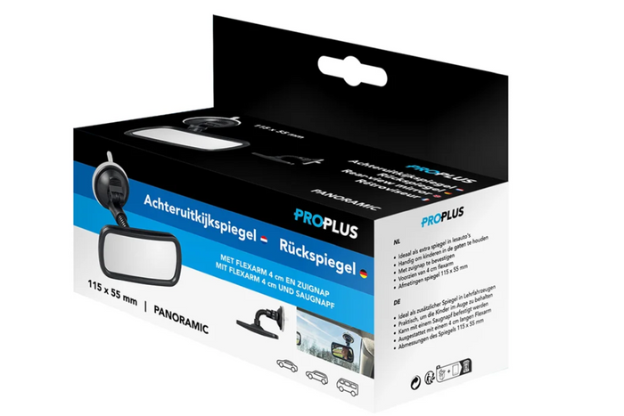 ProPlus 750641 Panorama-Rückspiegel mit Halterung und Saugnapf 55x115mm