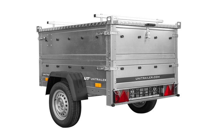 Einachsanhänger 150 x 106 UNITRAILER GARDEN 150 KIPP mit BIS-Bordwänden und Aluminium-Deckel