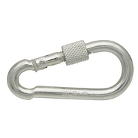 Karabinerhaken mit Sicherung für Seile DROMET KSZ.4.40 Feuerwehrkarabinerhaken 4x40mm