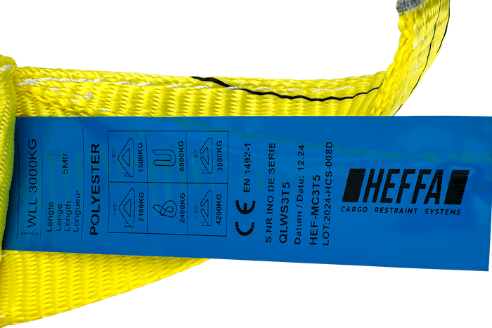 HEFFA Kranschlinge 5m/90mm/3t mit Schlaufen