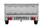 Einachsanhänger mit Aluminiumseitenwänden 264x150 Unitrailer Garden 265 KIPP ALU mit BIS-Seitenwänden, H-0-Rahmen und grauer Plane