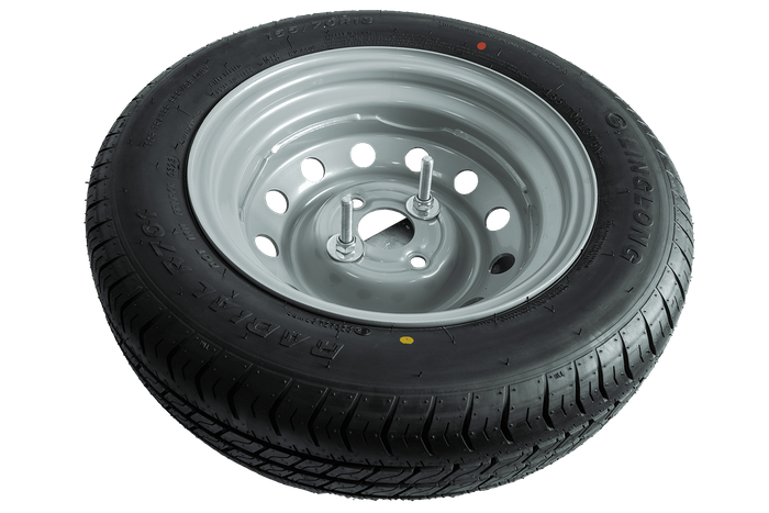 Ersatzrad für Anhänger mit Halterung LINGLONG TIRE 155/70 R13 75N UNITRAILER FELGE 4Jx13 4x100 ET:30