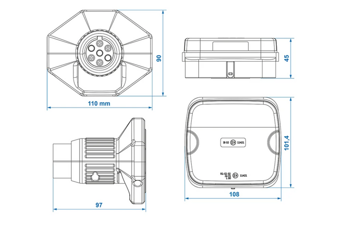 ProPlus LED-Rückleuchten (7-PIN), 4 Funktionen (links + rechts), magnetisch, Bluetooth