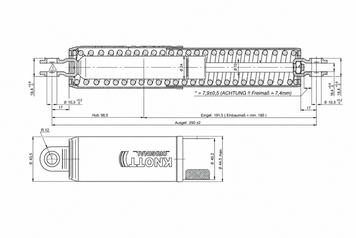 KNOTT KF-GF1 Auflaufvorrichtung/Bremsstoßdämpfer für Anhänger