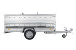 Einachsiger Anhänger auf Blattfedern 264x125 UNITRAILER FORCE 264/R KIPP mit BIS-Seitenwänden und Aluminiumabdeckung