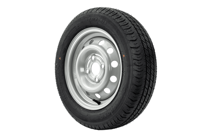Satz von zwei Rädern für Anhänger UNITRAILER / TEMARED / NIEWIADÓW / NEPTUN / ZASŁAW LINGLONG REIFEN 155/70 R13 75N UNITRAILER FELGEN 4Jx13" 4x100 ET:30