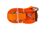Satz aus vier UNITRAILER 15m/50mm/5t orangefarbenen Transportgurten mit Spannvorrichtung
