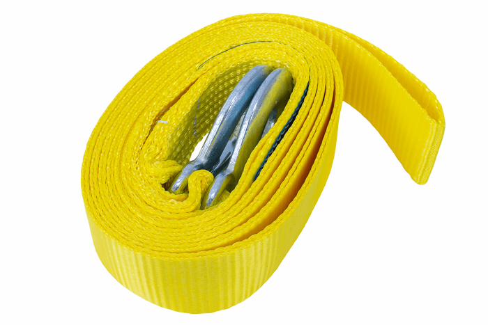 Abschleppseil mit Haken UNITRAILER Abschleppgurt 4,5m/50mm/3t gelb