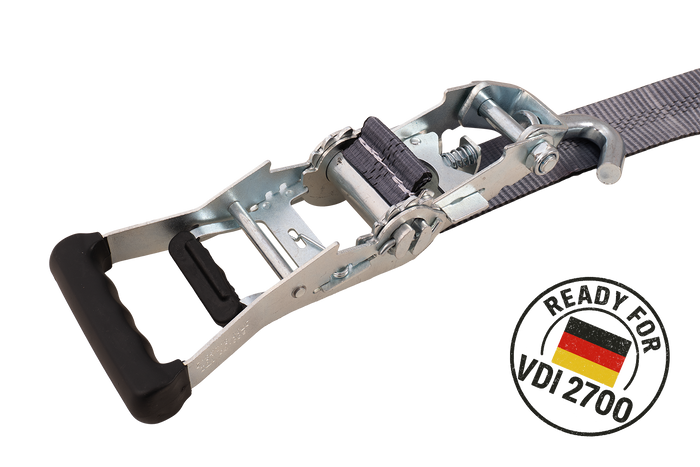 4er Set HEFFA CARLINE 130 Anhänger Transportgurte, Radsicherungsgurte 2,8m/50mm/5t VDI 2700