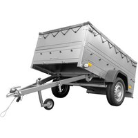 Anhänger kippbar GARDEN TRAILER 201 KIPP mit zusätzlichen Bordwänden, Stützrad und Flachplane