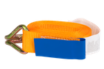 Satz aus vier KAMAR 3 m/25 mm/0,8 t orangefarbenen Transportgurten mit Spannvorrichtung