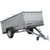 Einachsiger Anhänger auf Blattfedern 264x125 UNITRAILER GARDEN 264/R KIPP mit BIS-Seitenwänden und Aluminiumabdeckung