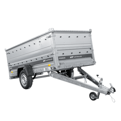 Einachsiger Anhänger auf Blattfedern 264x125 UNITRAILER FORCE 264/R KIPP mit BIS-Seitenwänden und Aluminiumabdeckung