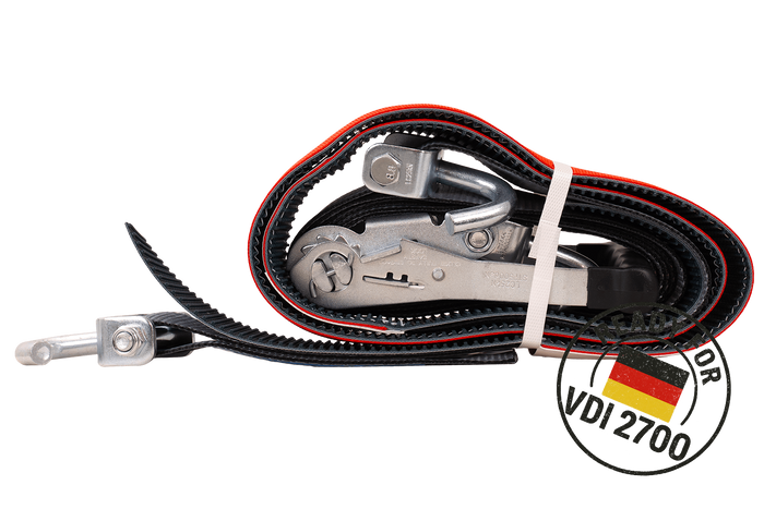 4er Set HEFFA CARLINE 130 Anhänger-Transportgurte, Radsicherungsgurte 5m/50mm/5t VDI 2700