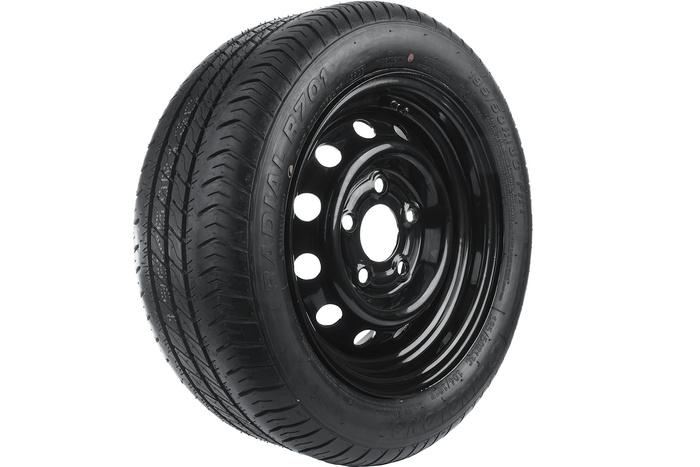 Verstärktes Rad für Anhänger LINGLONG TIRE 195/50 R13C 104/101N UNITRAILER FELGE schwarz 5,5Jx13" 5x112 ET:30