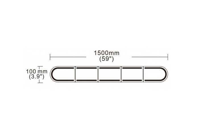 KAMAR DARK BLK0062 LED-Warnleuchte, 6-stufige Blinkfunktion, 1500 x 100 mm