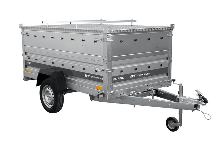 Autotransportanhänger 230x125 UNITRAILER FORCE 230 KIPP mit BIS-Seitenwänden und Aluminiumabdeckung