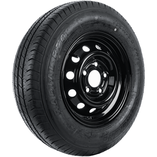Verstärktes Anhängerrad REIFEN LINGLONG 165/80 R13C 96/94N UNITRAILER FELGE schwarz 4.5Jx13"H2 5x112 ET:30