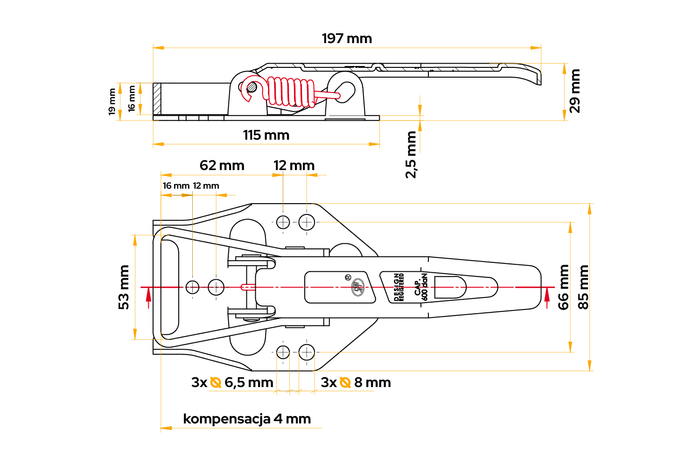 STEELPRESS ZB-04 Anhänger-Seitenhaken mit Ausgleich