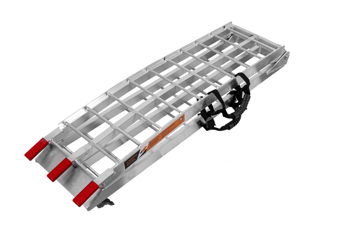 UNITRAILER ALR002 klappbare Auffahrrampe aus Aluminium für Anhänger, 221 cm, 340 kg, mit Gurt
