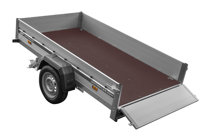 Autotransportanhänger auf Federn mit Aluminiumseitenwänden 230x125 Unitrailer Garden 230/R KIPP ALU