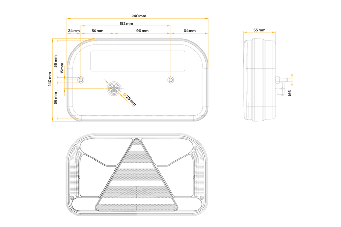 FRISTOM FT-170 LED Rückleuchte, 6 Funktionen, rechts