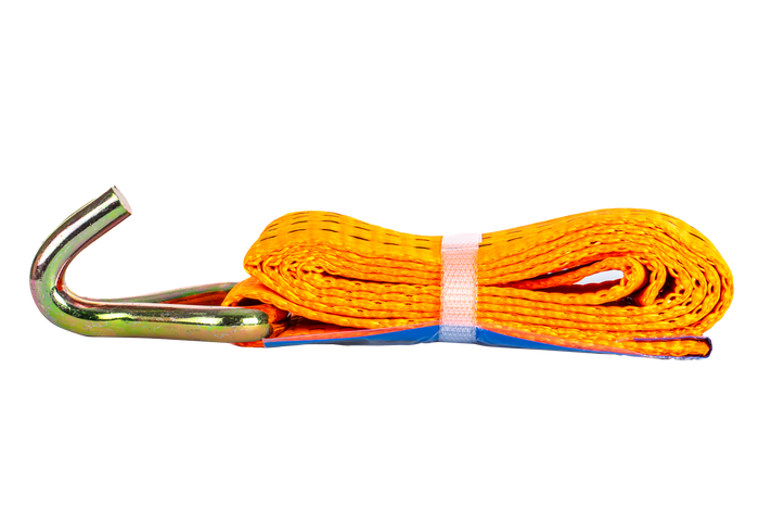 Satz aus vier UNITRAILER 2m/50mm/5t orangefarbenen Transportgurten mit Spanner