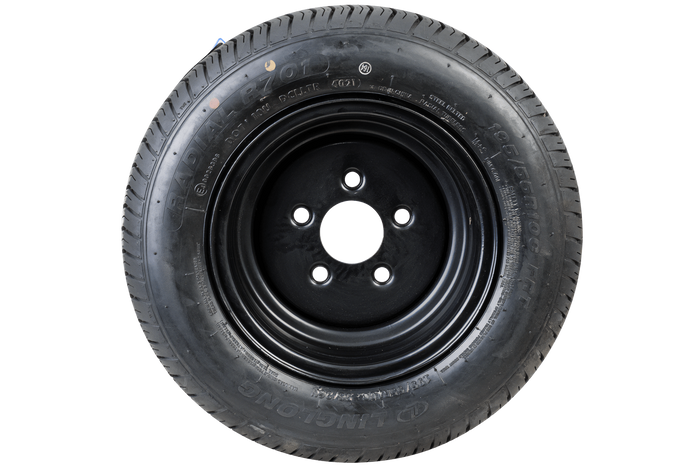 OUTLET Verstärktes Rad für Anhänger LINGLONG REIFEN 195/55 R10C 98/96N UNITRAILER FELGE schwarz 6Jx10&quot; 5x112 ET:-4