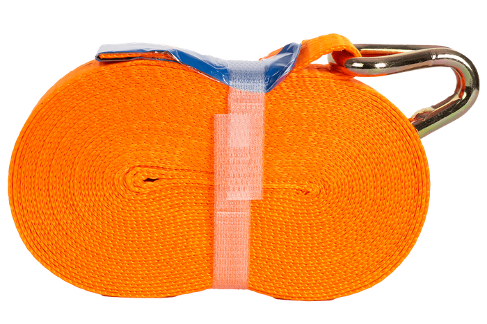 Satz aus vier UNITRAILER 8m/25mm/1t orangefarbenen Transportgurten mit Spanner