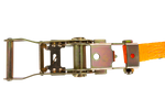 Satz aus vier UNITRAILER 5m/25mm/1t orangefarbenen Transportgurten mit Spannvorrichtung