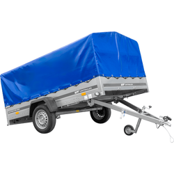 Einachsanhänger 264x150 UNITRAILER GARDEN 265 KIPP mit H-800 Rahmen und blauer Plane