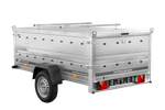 Einachsanhänger 230x125 UNITRAILER GARDEN 230 KIPP mit BIS-Seitenwänden und Aluminiumabdeckung
