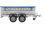 Leichter Anhänger 264x150 UNITRAILER GARDEN 265/2 KIPP mit Gitterwänden, H-0-Rahmen und blauer Plane