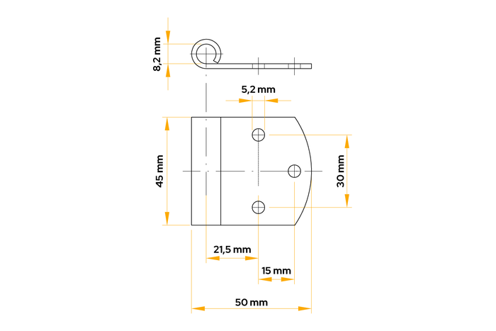 WINTERHOFF BSCH 50-8-1 Anhängerseitenscharnier für Anhängerseitenmontage
