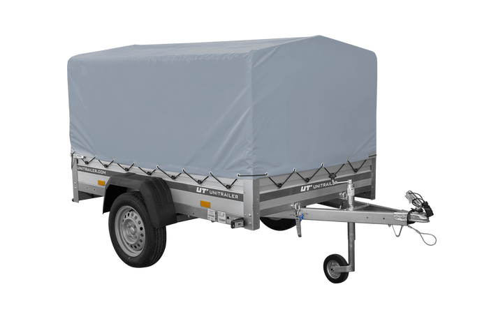 PKW-Anhänger mit Alubordwänden 200 x125 Garden Trailer 201 KIPP ALU mit grauer Hochplane