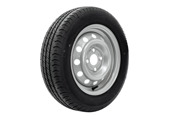 Satz von zwei Rädern für Anhänger UNITRAILER / TEMARED / NIEWIADÓW / NEPTUN / ZASŁAW LINGLONG REIFEN 155/70 R13 75N UNITRAILER FELGEN 4Jx13" 4x100 ET:30