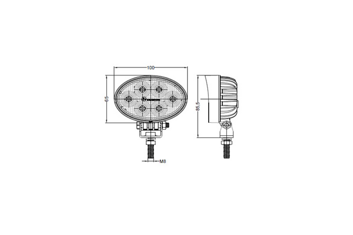 LED-Arbeitsscheinwerfer-Reflektor TT TECHNOLOGY TT.13325 24xLED 1920lm oval
