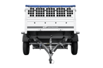 PKW-Anhänger 200x125 UNITRAILER GARDEN 201 KIPP mit Gitteraufsatz, blauer Flachplane und Flachplanenträger