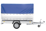 Autotransportanhänger 264x125 UNITRAILER FORCE 264 KIPP mit BIS-Seitenwänden, H-800-Rahmen und blauer Plane