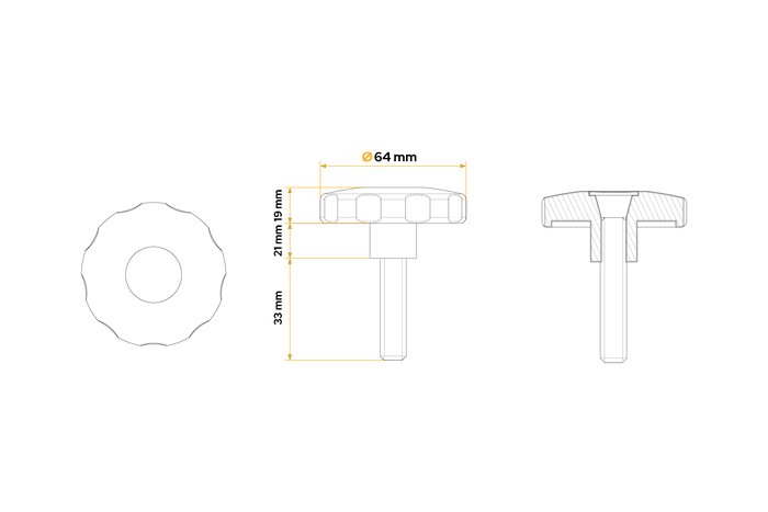 M10X33 TULPLAST POK-03 Knopf verstärkt für Rampen