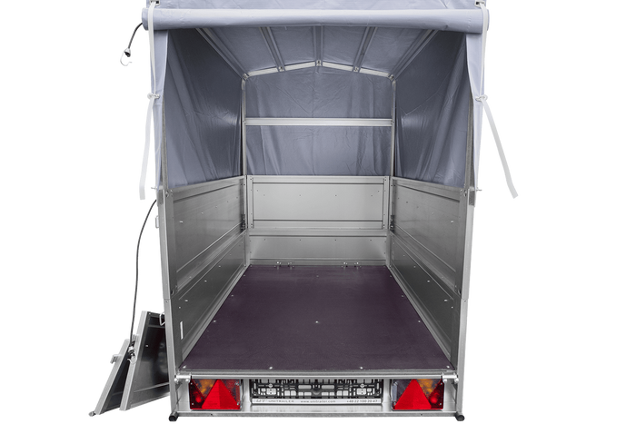 Neuanhänger Kipper ungebremst GARDEN TRAILER 150 KIPP mit zusätzlichen Bordwänden, Stützrad, Hochplane und Hochspriegel