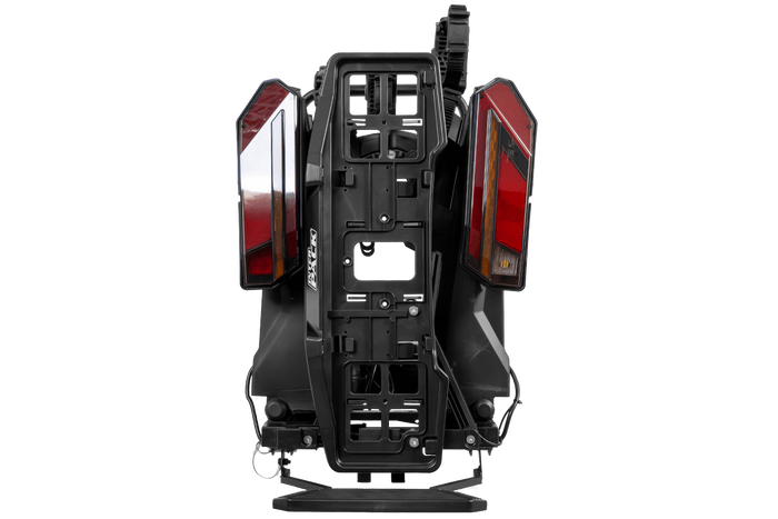 Inter Pack Velox 3 LED - faltbarer Anhängerkupplungs-Fahrradträger für 3 Fahrräder mit LED-Beleuchtung (schwarz)
