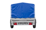 Leichter Anhänger 200x125 UNITRAILER GARDEN 201 KIPP mit H-800 Rahmen und blauer Plane