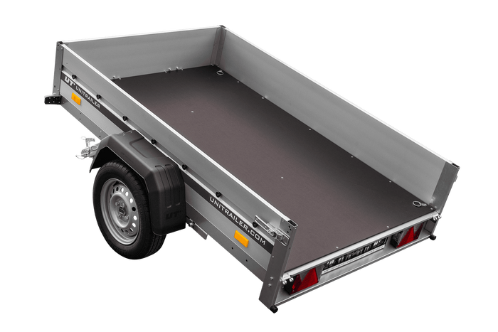 Anhänger auf Federn mit Aluminiumseitenwänden 200x125 Unitrailer Garden 201/R KIPP ALU
