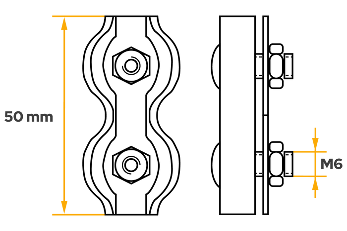 DROMET ZLS.5 Duplexklemmen für 5mm Seile