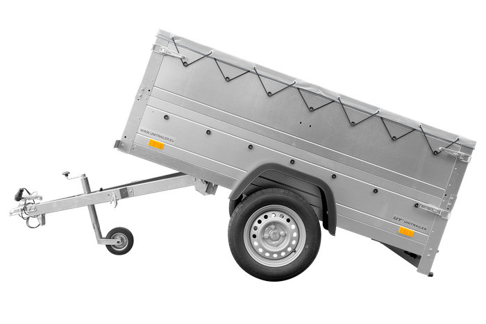 Kippbarer Pkw Anhänger GARDEN TRAILER 200 KIPP mit zusätzlichen Bordwänden, Stützrad und Flachplane
