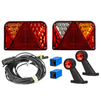 Lichtset: DOBPLAST DPT35 LED-Rückleuchten + FRISTOM FT-009 LED-Seitenmarkierungsleuchten + MANTES 7m 7-PIN-Kabelbaum